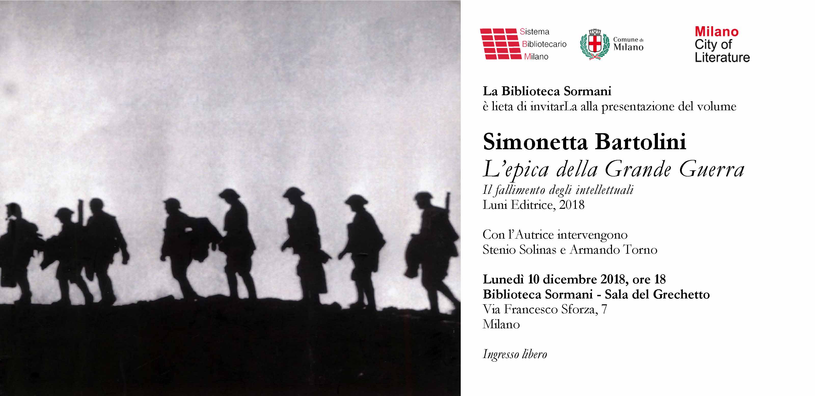 invito Bartolini Luni 10 dicembre 2018 Biblioteca Sormani