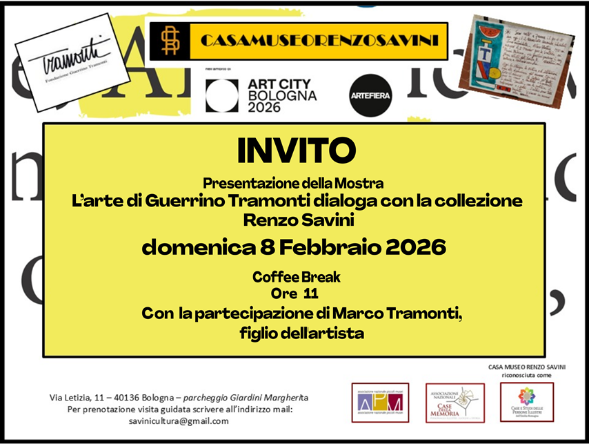Invito ART CITY BOLOGNA 08.02.2026 Larte di Guerrino Tramonti