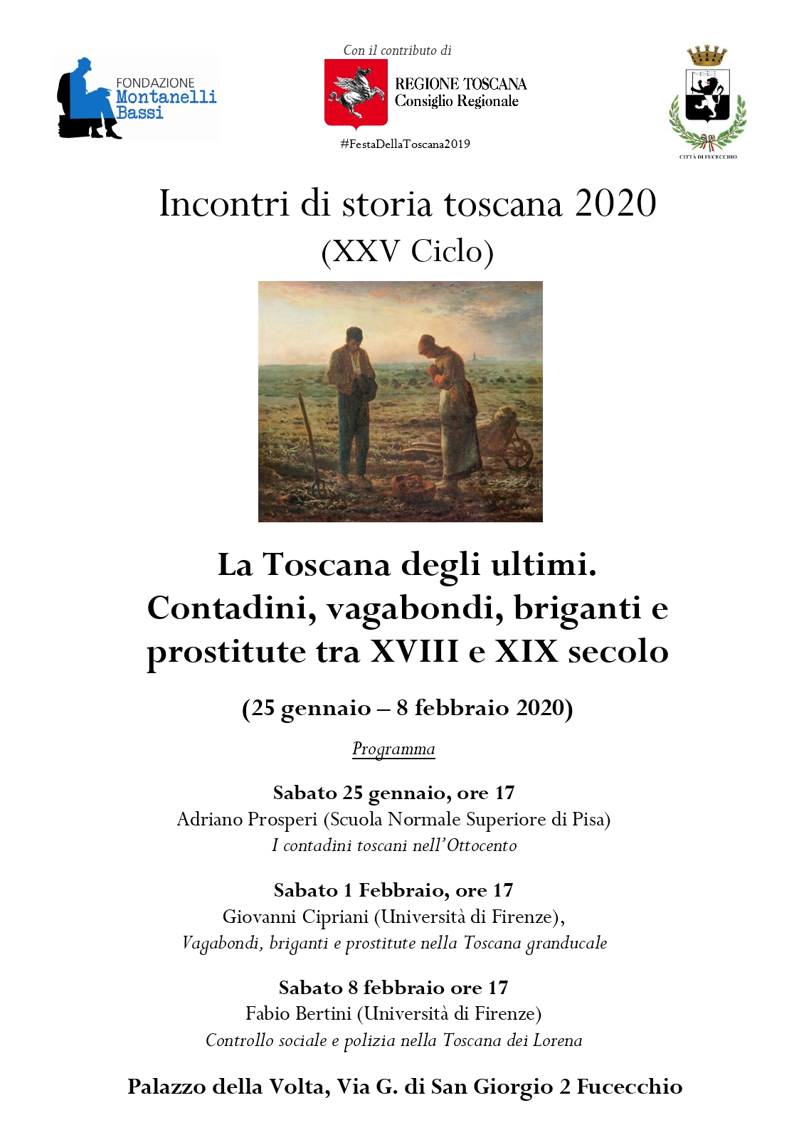 Locandina incontri storia toscana 2020