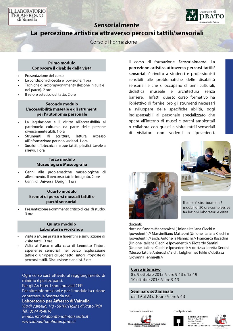 corso Sensorialmente volantino 21 luglio