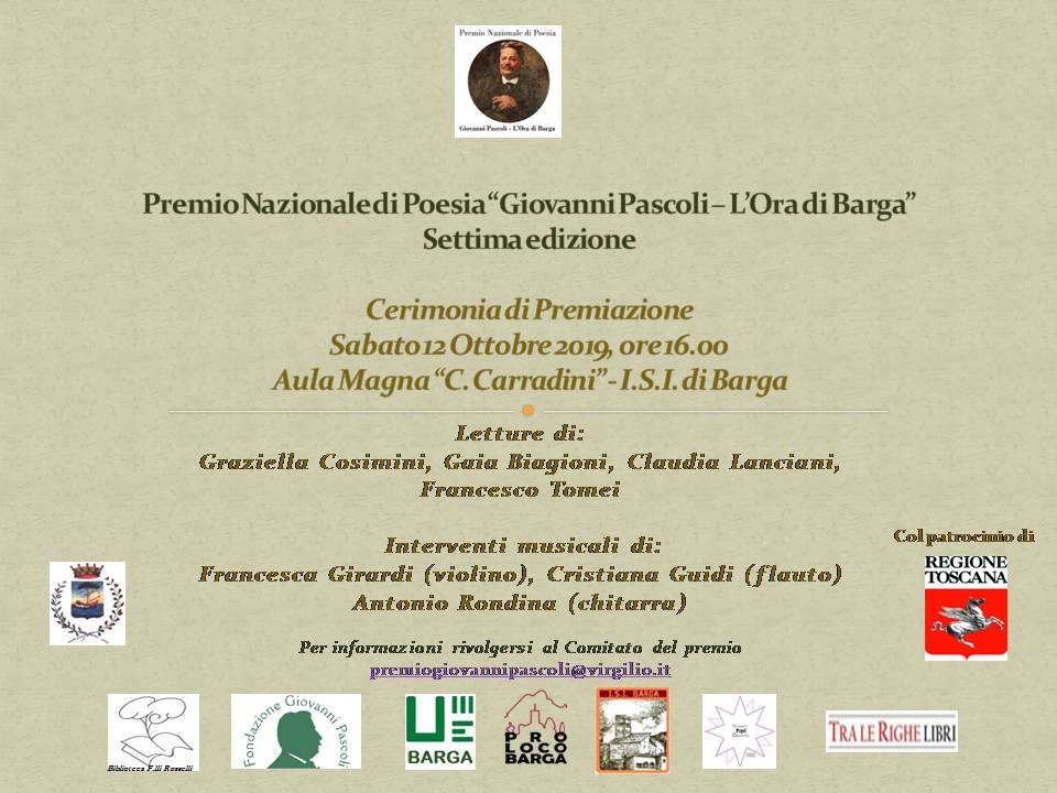 Locandina premiazione 2019