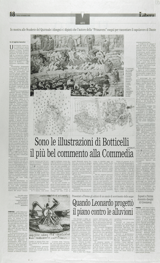 Sigfrido Bartolini BOTTICELLI il più bel commento alla COMMEDIA 28 10 20001
