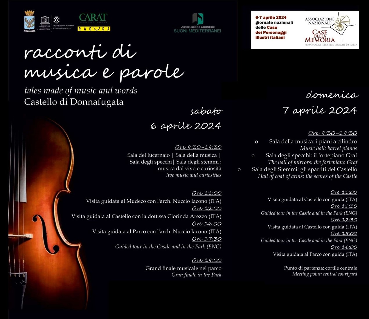 RACCONTI DI MUSICA E PAROLE AL CASTELLO DI DONNAFUGATA